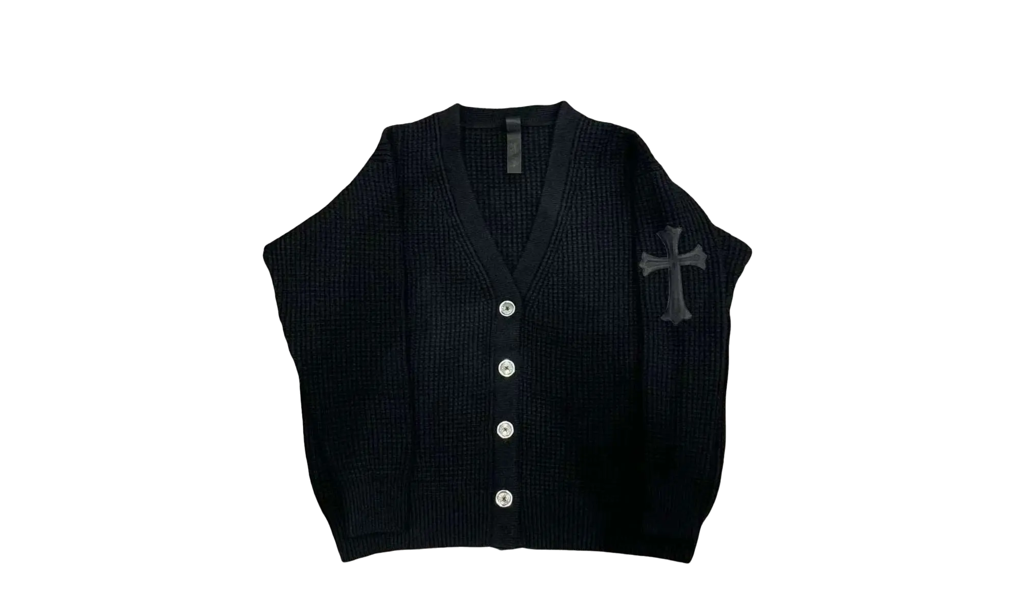 Cross Patch Waffle knit cardigan sweater 1